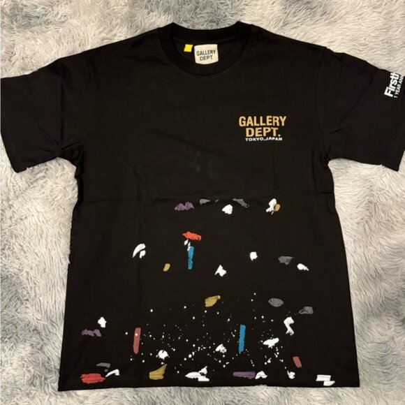 Gallery Dept Tokyo Paint Splatter Black Tee Mens Size Medium or Large